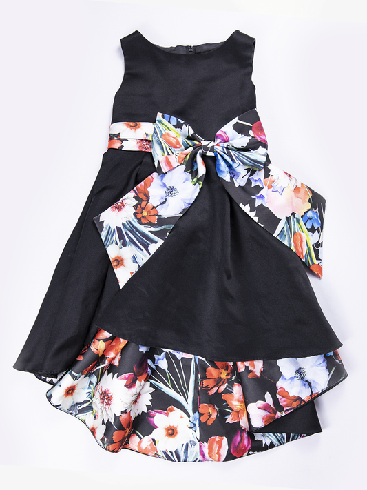 Black Floral Print Dress