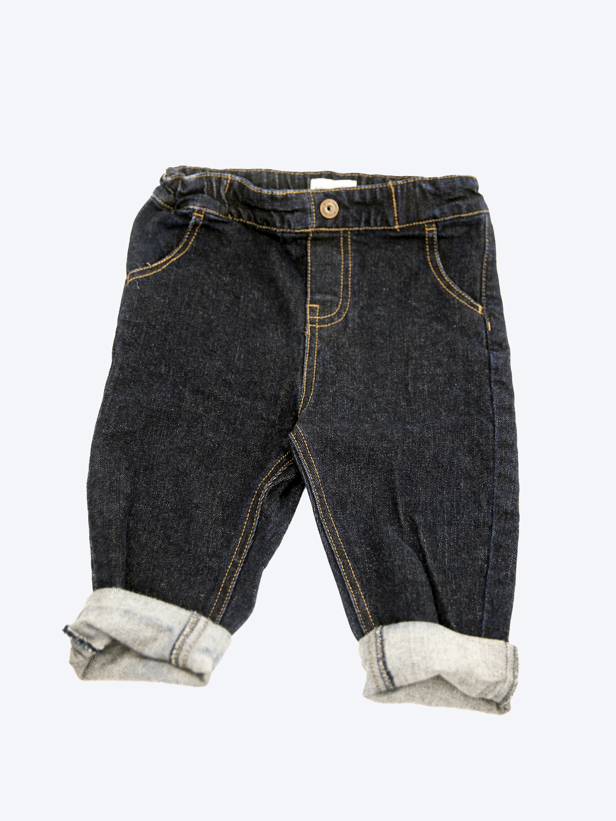 Miles The Label Classic Dark Wash Denim Jeans with Rolled Cuffs