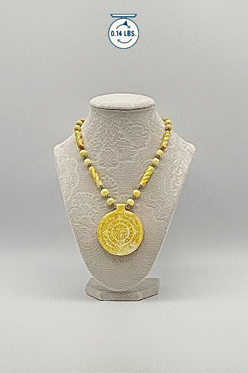 Vintage Yellow Medallion Necklace